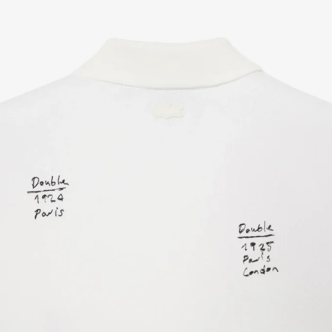 Polo Runway in piqué con stampa grafica, vestibilità ampia