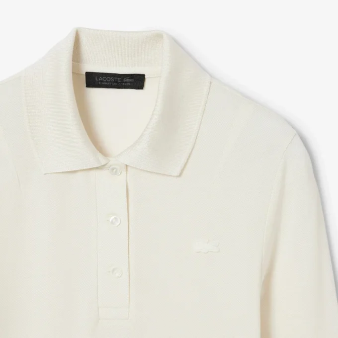 Polo slim fit con maniche lunghe in seta Runway Polo slim fit con maniche lunghe in seta Runway