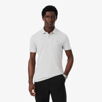 Polo Slim Fit in piqué con marchio