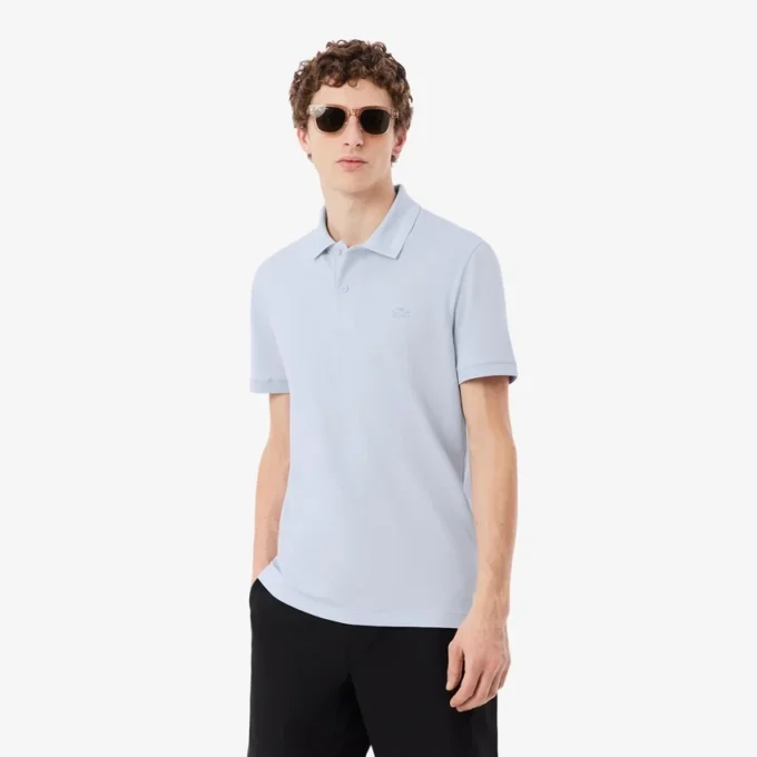 Polo Slim Fit in piqué con marchio