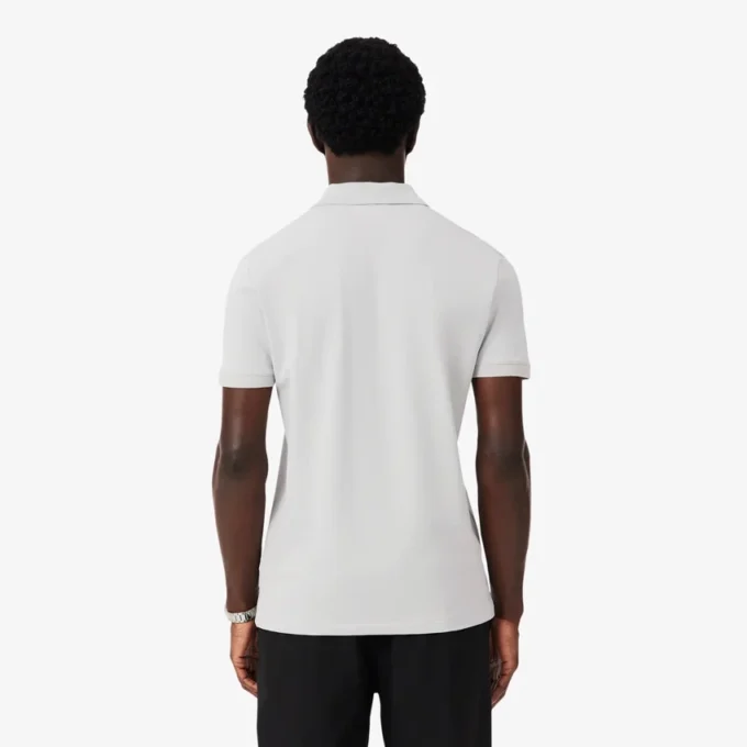 Polo Slim Fit in piqué con marchio