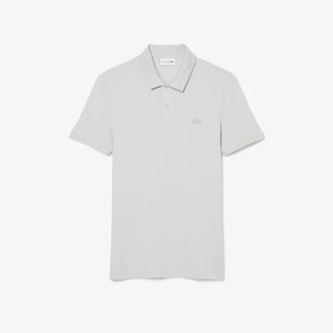 Polo Slim Fit in piqué con marchio
