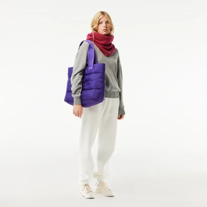 Sciarpa a cerchio in cashmere a coste da donna Sciarpa a cerchio in cashmere a coste da donna