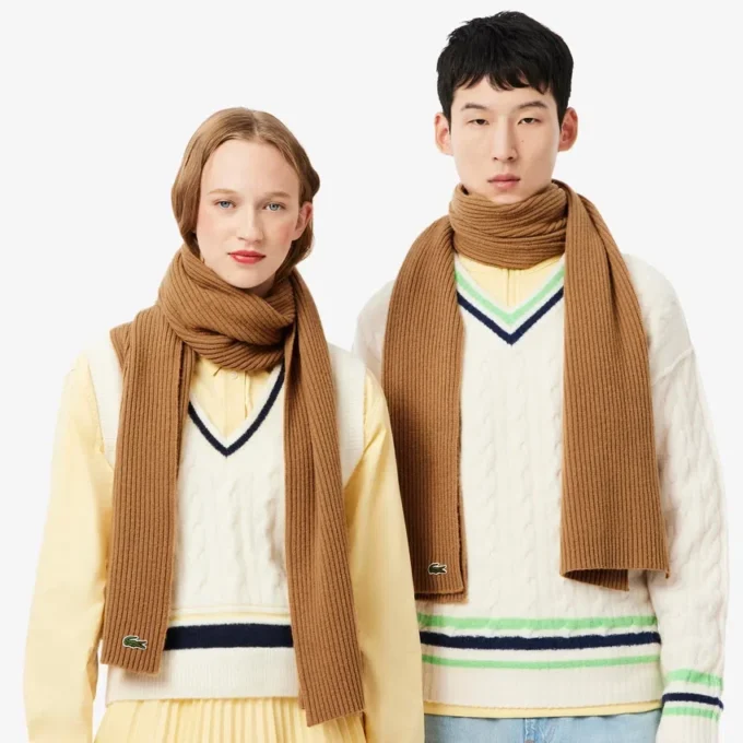 Sciarpa unisex in lana a coste Sciarpa unisex in lana a coste