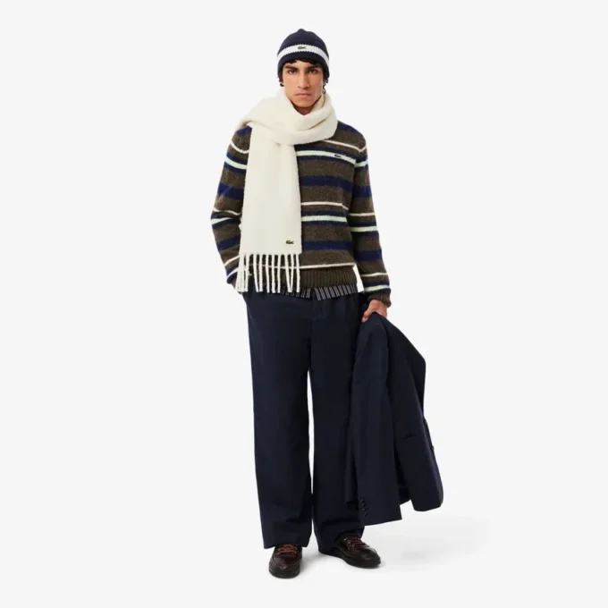 Sciarpa unisex in lana di alpaca con frange Sciarpa unisex in lana di alpaca con frange