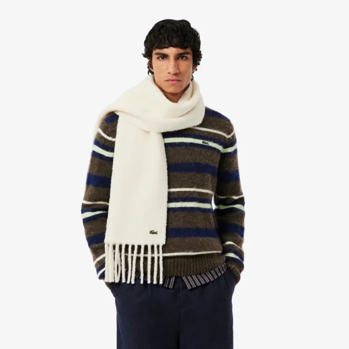 Sciarpa unisex in lana di alpaca con frange Sciarpa unisex in lana di alpaca con frange