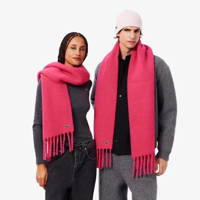 Sciarpa unisex in lana di alpaca con frange Sciarpa unisex in lana di alpaca con frange