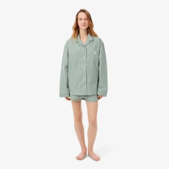 Set pigiama oversize in popeline a righe Set pigiama oversize in popeline a righe