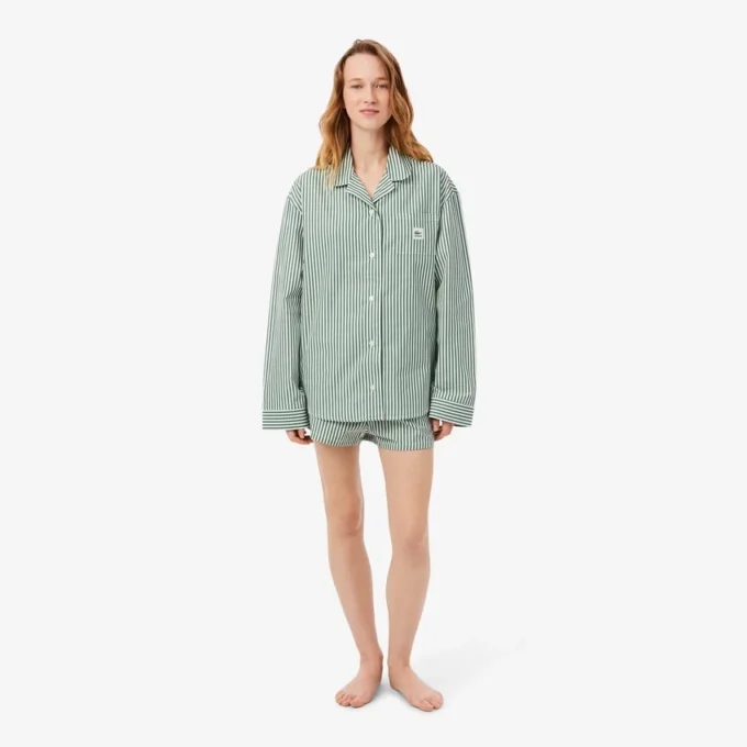 Set pigiama oversize in popeline a righe