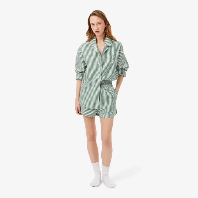 Set pigiama oversize in popeline a righe