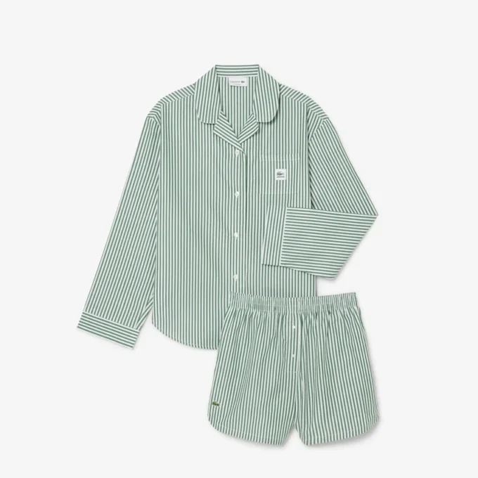 Set pigiama oversize in popeline a righe