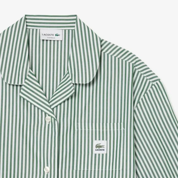 Set pigiama oversize in popeline a righe