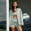 Set pigiama oversize in popeline a righe