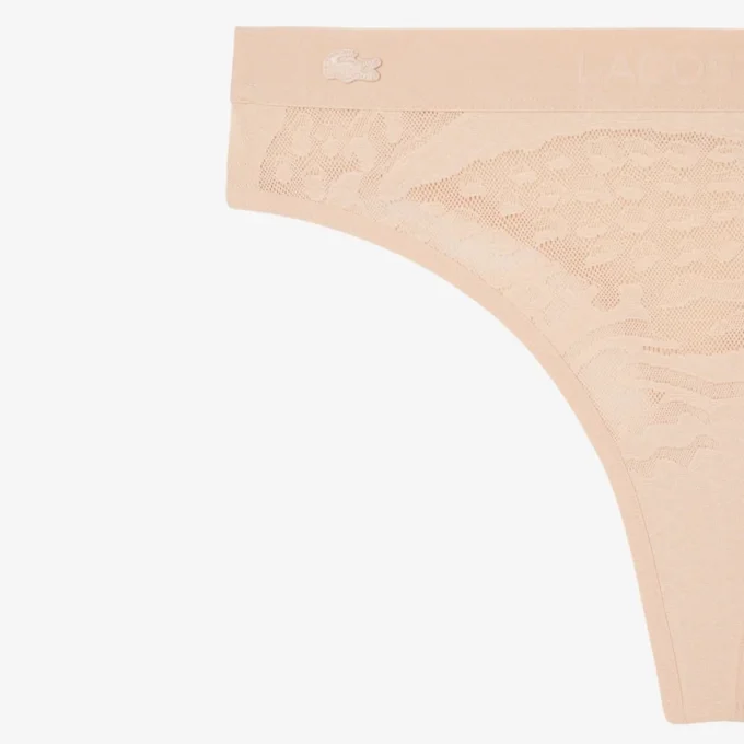 Slip a cordino in rete con logo in vita Slip a cordino in rete con logo in vita