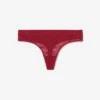 Slip a perizoma in pizzo con logo in vita Slip a perizoma in pizzo con logo in vita