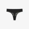 Slip a perizoma in pizzo con logo in vita Slip a perizoma in pizzo con logo in vita
