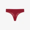 Slip a perizoma in pizzo con logo in vita Slip a perizoma in pizzo con logo in vita