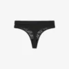 Slip a perizoma in pizzo con logo in vita Slip a perizoma in pizzo con logo in vita