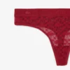 Slip a perizoma in pizzo con logo in vita Slip a perizoma in pizzo con logo in vita
