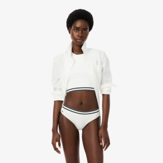 Slip in cotone a righe in vita