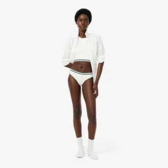 Slip in cotone a righe in vita
