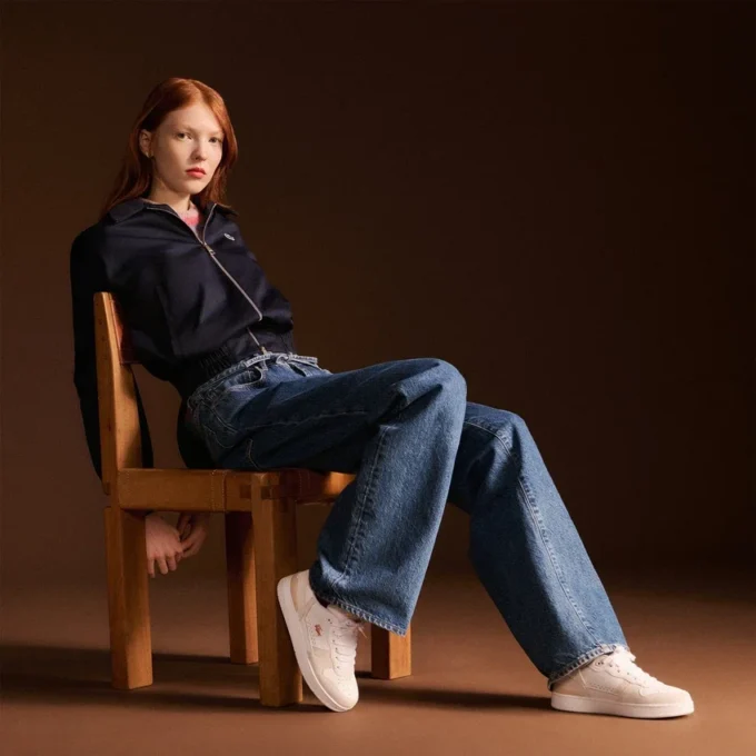 Sneakers da donna in pelle con T-Clip Set Sneakers da donna in pelle con T-Clip Set