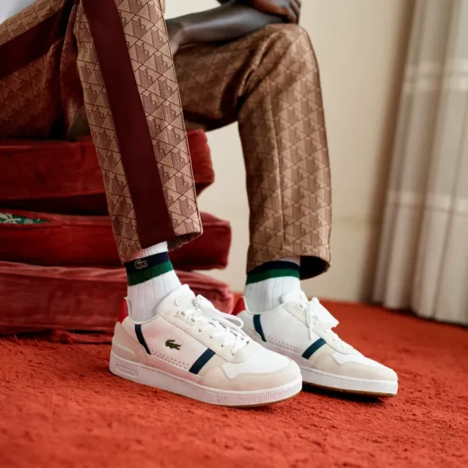 Sneakers da uomo in pelle con T-Clip Sneakers da uomo in pelle con T-Clip