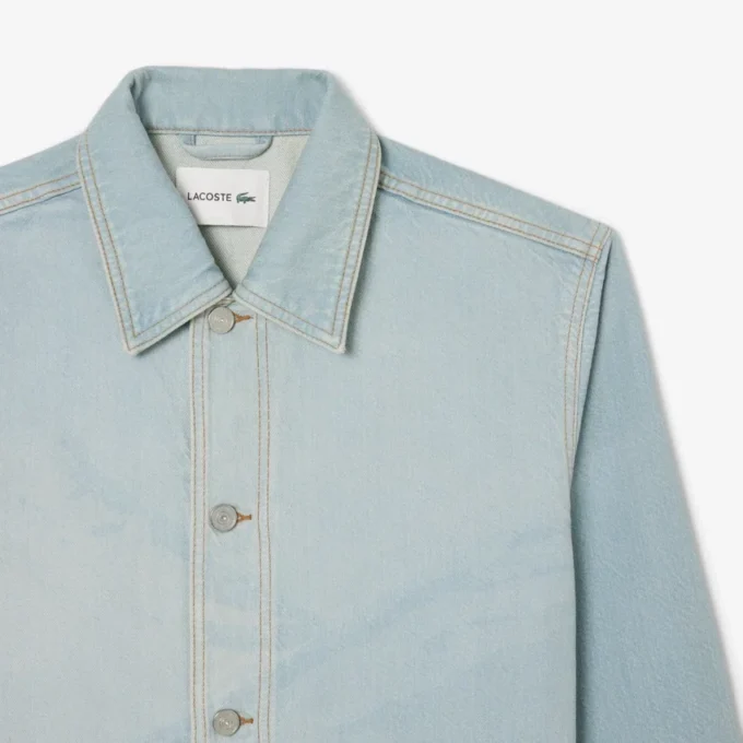 Sovracamicia da uomo in denim con motivo paesaggistico Sovracamicia da uomo in denim con motivo paesaggistico
