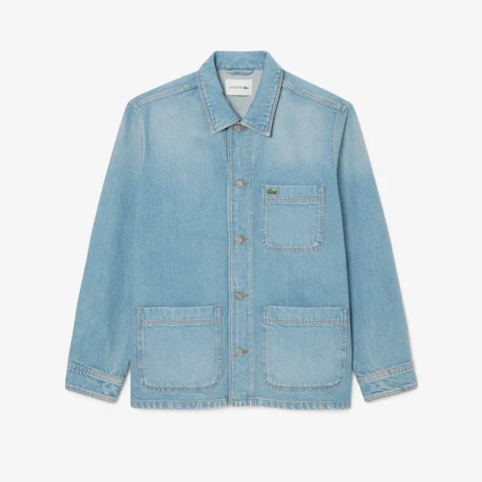 Sovracamicia da uomo in denim di cotone pesante Sovracamicia da uomo in denim di cotone pesante