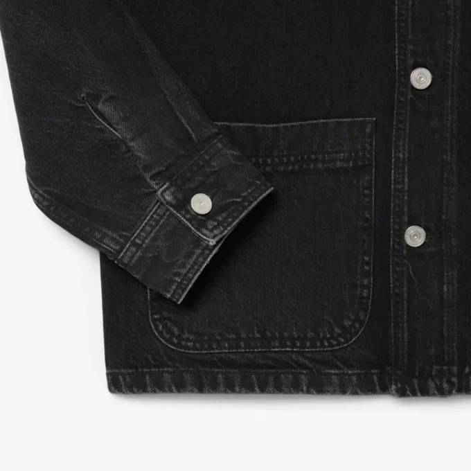 Sovracamicia da uomo in denim di cotone pesante Sovracamicia da uomo in denim di cotone pesante