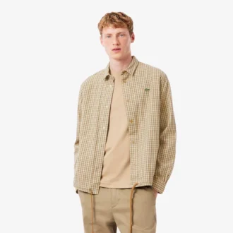 Sovracamicia da uomo oversize in cotone pesante a quadri