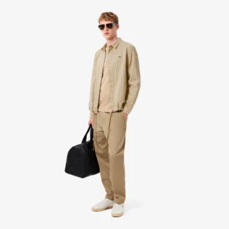 Sovracamicia da uomo oversize in cotone pesante a quadri