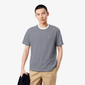 T-shirt a righe in cotone pesante da uomo