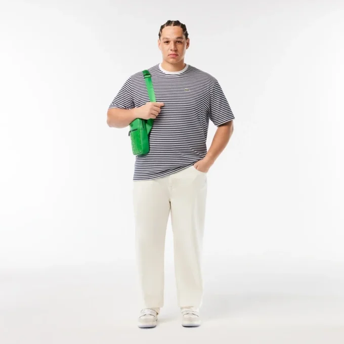 T-shirt a righe in cotone pesante da uomo T-shirt a righe in cotone pesante da uomo