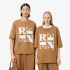 T-shirt con stampa grafica in raso Runway