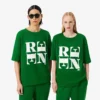 T-shirt con stampa grafica in raso Runway