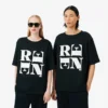 T-shirt con stampa grafica in raso Runway