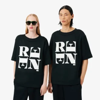 T-shirt con stampa grafica in raso Runway