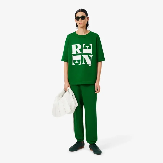 T-shirt con stampa grafica in raso Runway