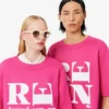 T-shirt con stampa grafica in raso Runway