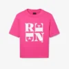 T-shirt con stampa grafica in raso Runway