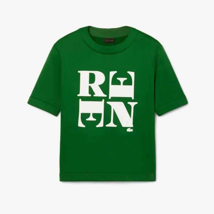 T-shirt con stampa grafica in raso Runway