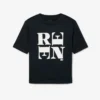 T-shirt con stampa grafica in raso Runway
