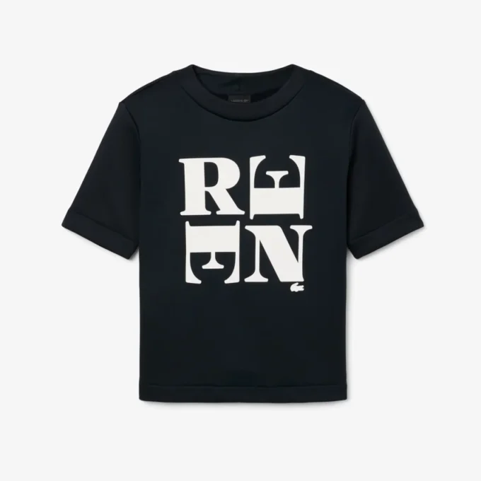 T-shirt con stampa grafica in raso Runway