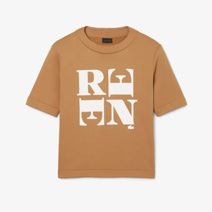 T-shirt con stampa grafica in raso Runway
