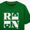 T-shirt con stampa grafica in raso Runway