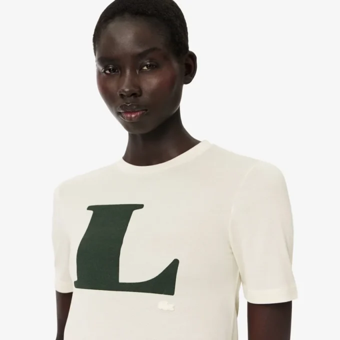 T-shirt con stampa grafica in seta della collezione Runway T-shirt con stampa grafica in seta della collezione Runway