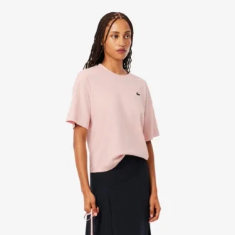 T-shirt da donna con coccodrillo e stampa paesaggistica, vestibilità comoda