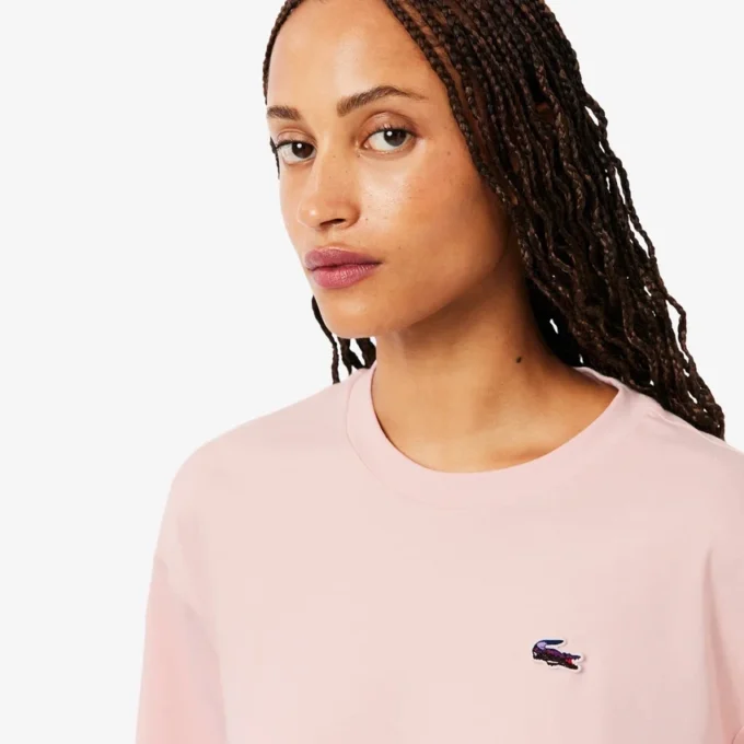 T-shirt da donna con coccodrillo e stampa paesaggistica, vestibilità comoda T-shirt da donna con coccodrillo e stampa paesaggistica, vestibilità comoda