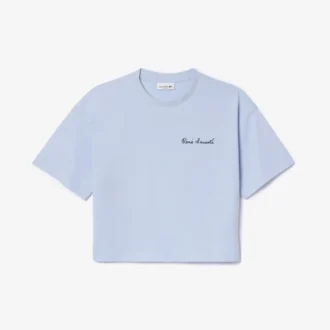 T-shirt da donna in cotone con logo, vestibilità comoda